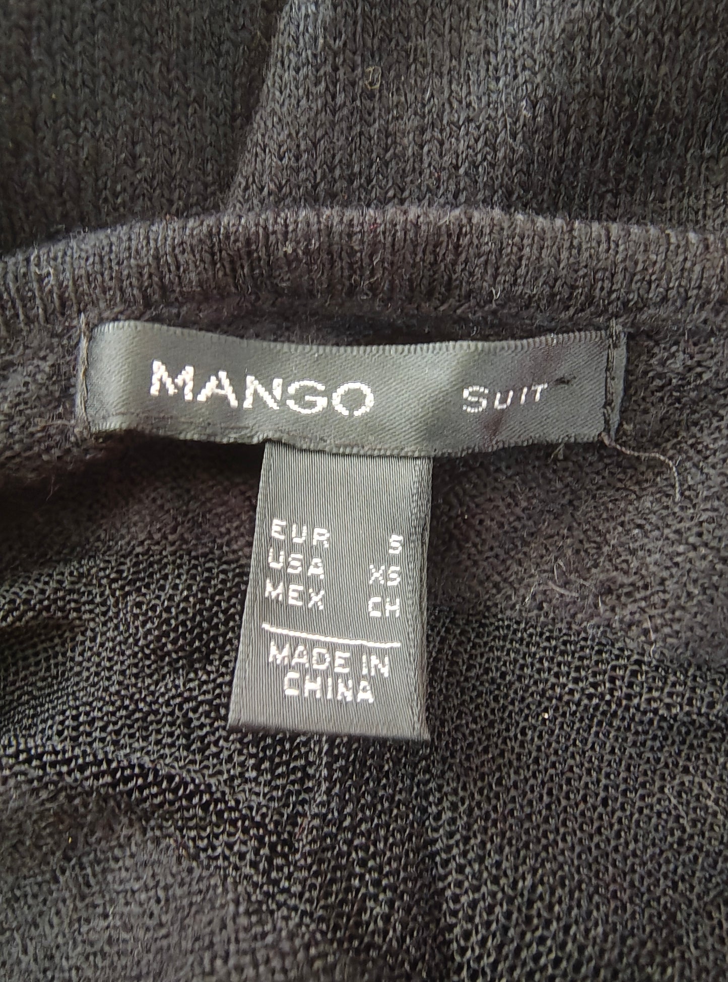USADO – Vestido negro ajustado con transparencias MANGO Suit (Talla S)