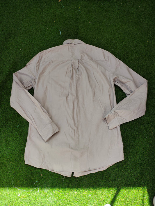 USADO – Camisa caqui de manga larga con bolsillo delantero LEFTIESMAN Regular Fit (Talla EUR S)