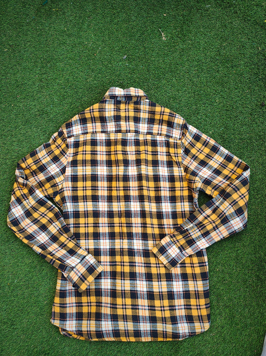 USADO – Camisa de cuadros amarillos y negros PRIMARK Regular Fit (Talla EUR XS)