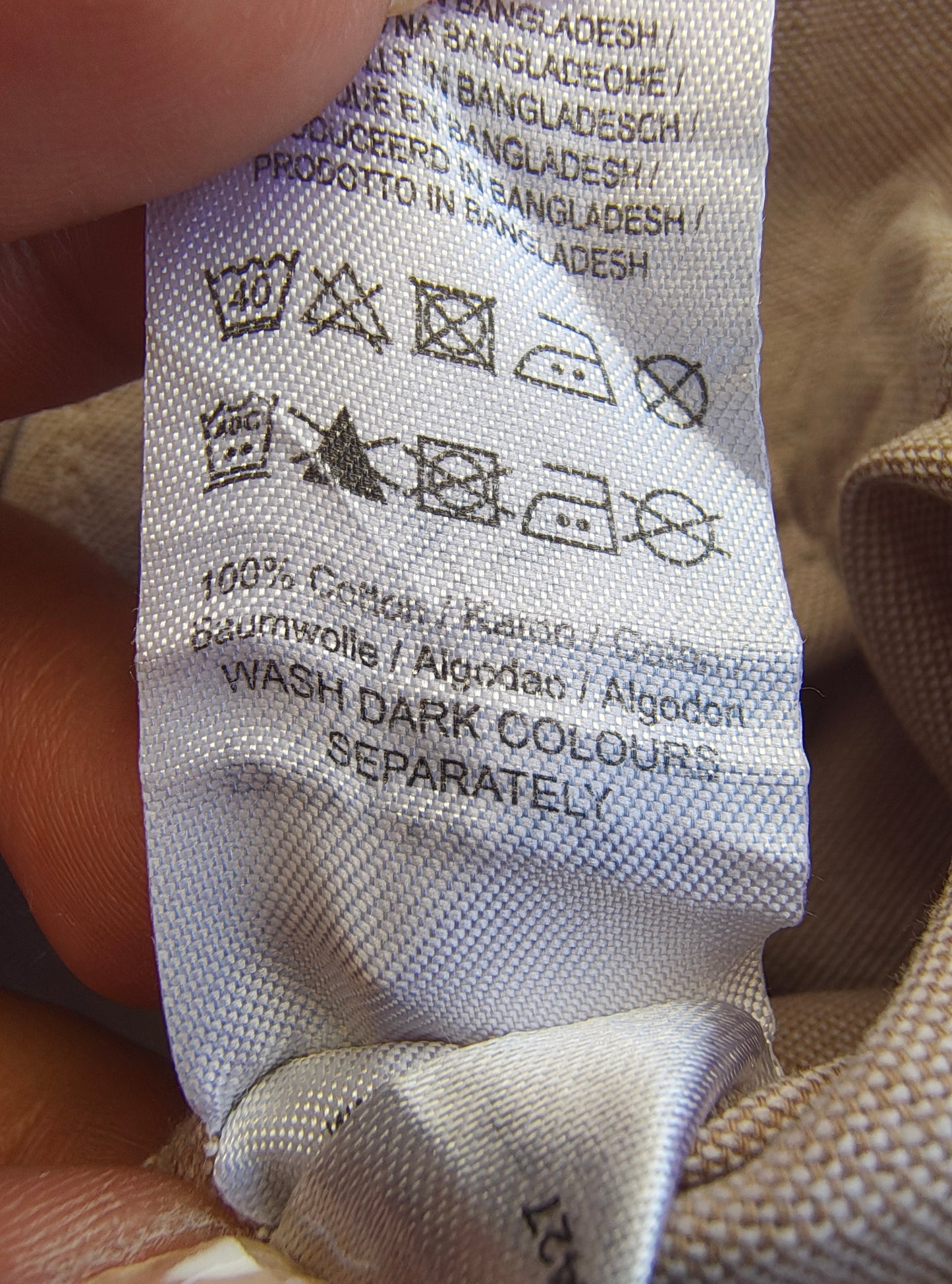 USADO – Camisa beige lisa PRIMARK X Small (Talla EUR XS)