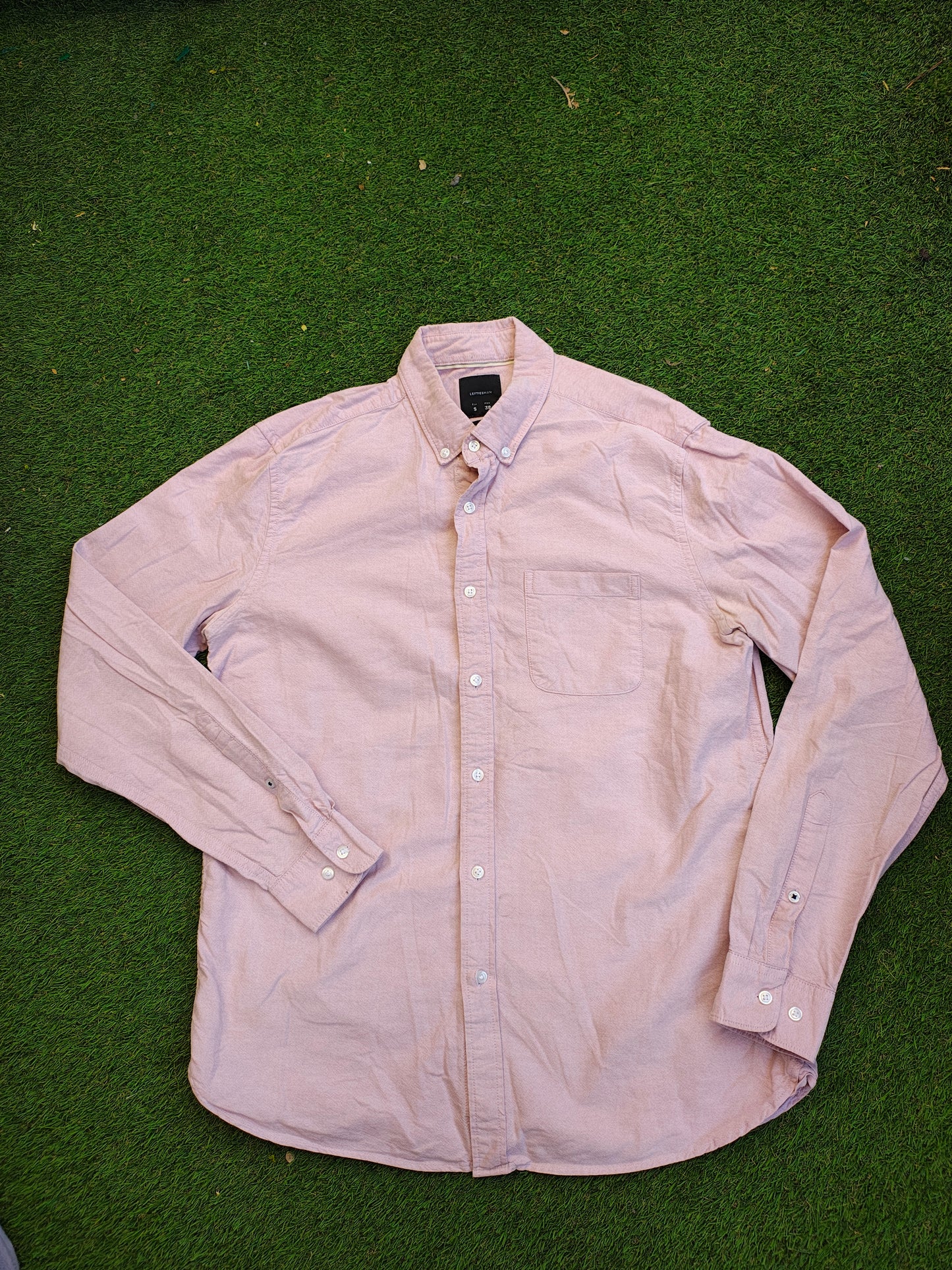 USADO – Camisa rosa lisa LEFTIESMAN Slim Fit (Talla EUR S)