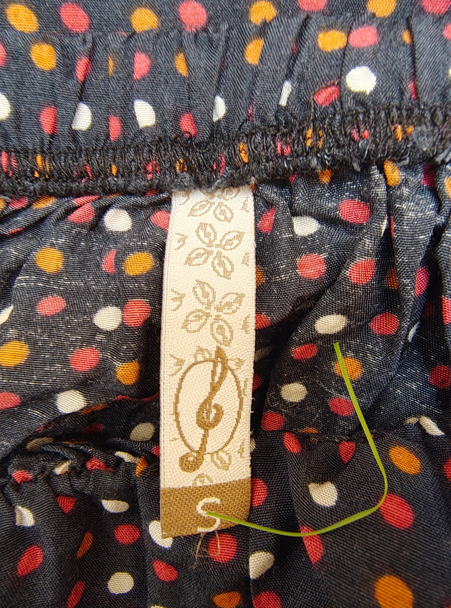 USADO – Vestido palabra de honor estampado de lunares multicolor (Talla S)