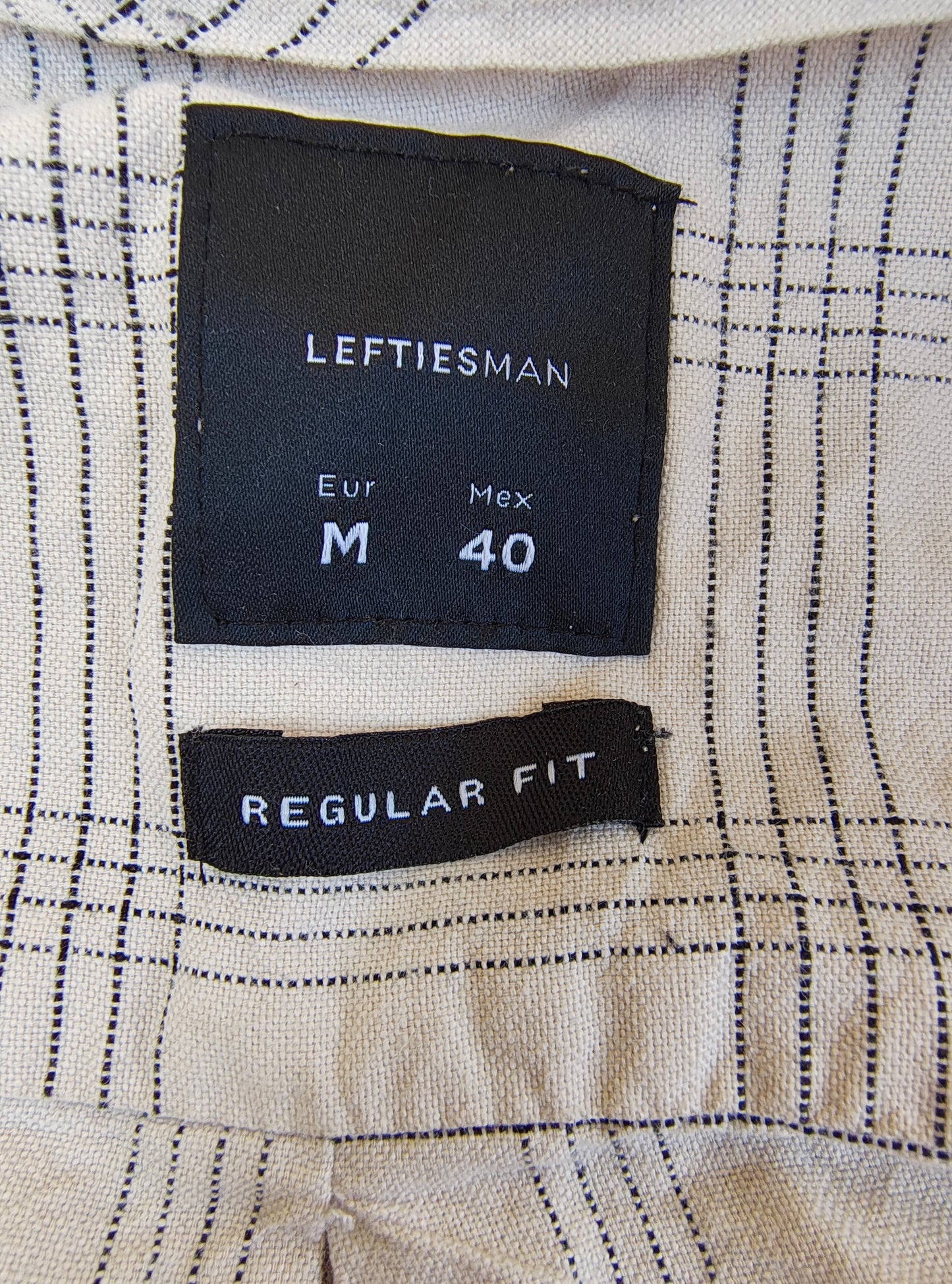 USADO – Camisa beige de cuadros LEFTIES MAN Regular Fit (Talla M)