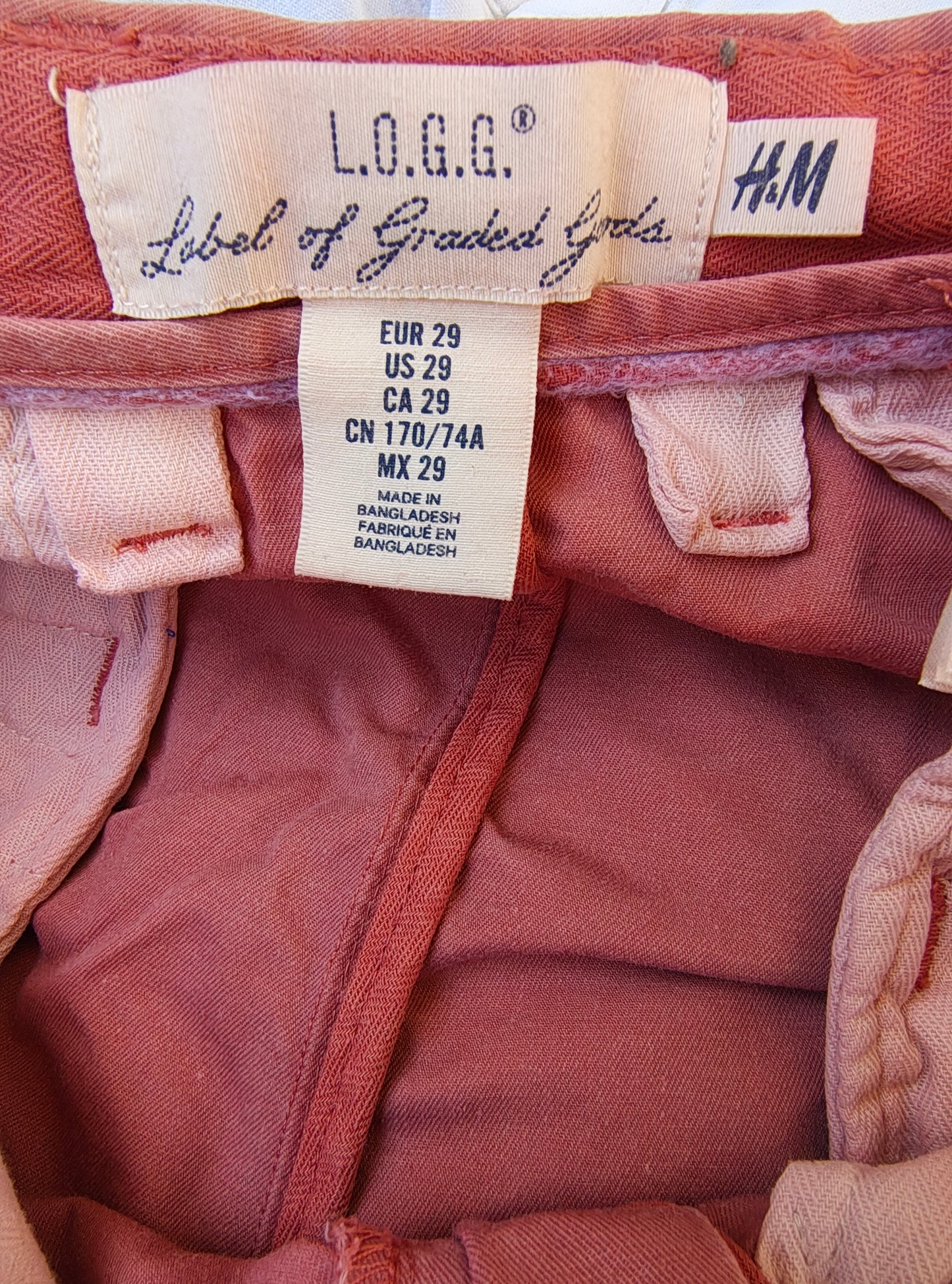 USADO – Shorts rosas tipo chino H&M L.O.G.G. (Talla EUR 29)
