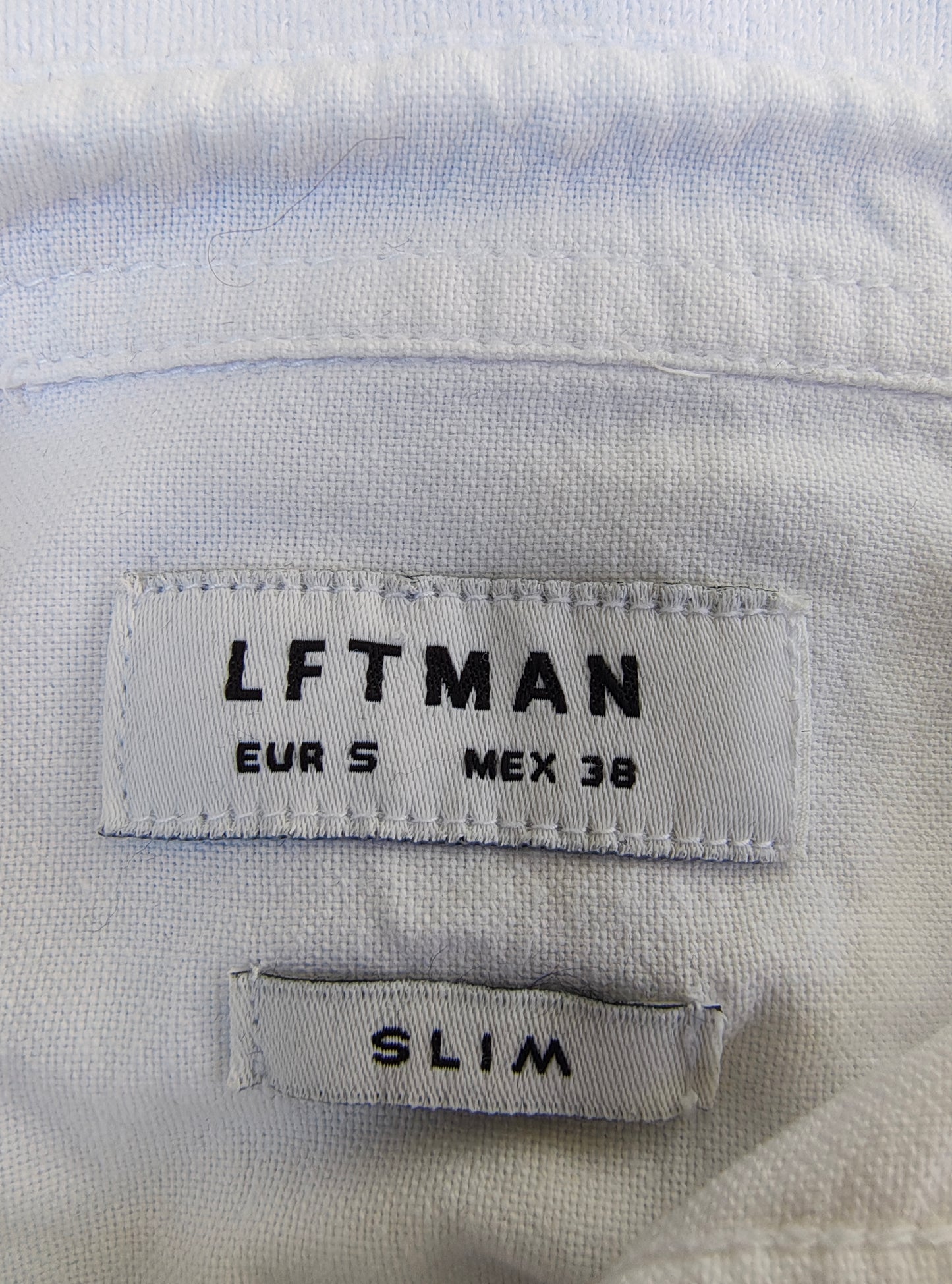 USADO – Camisa blanca de manga larga LFTMAN Slim (Talla S)
