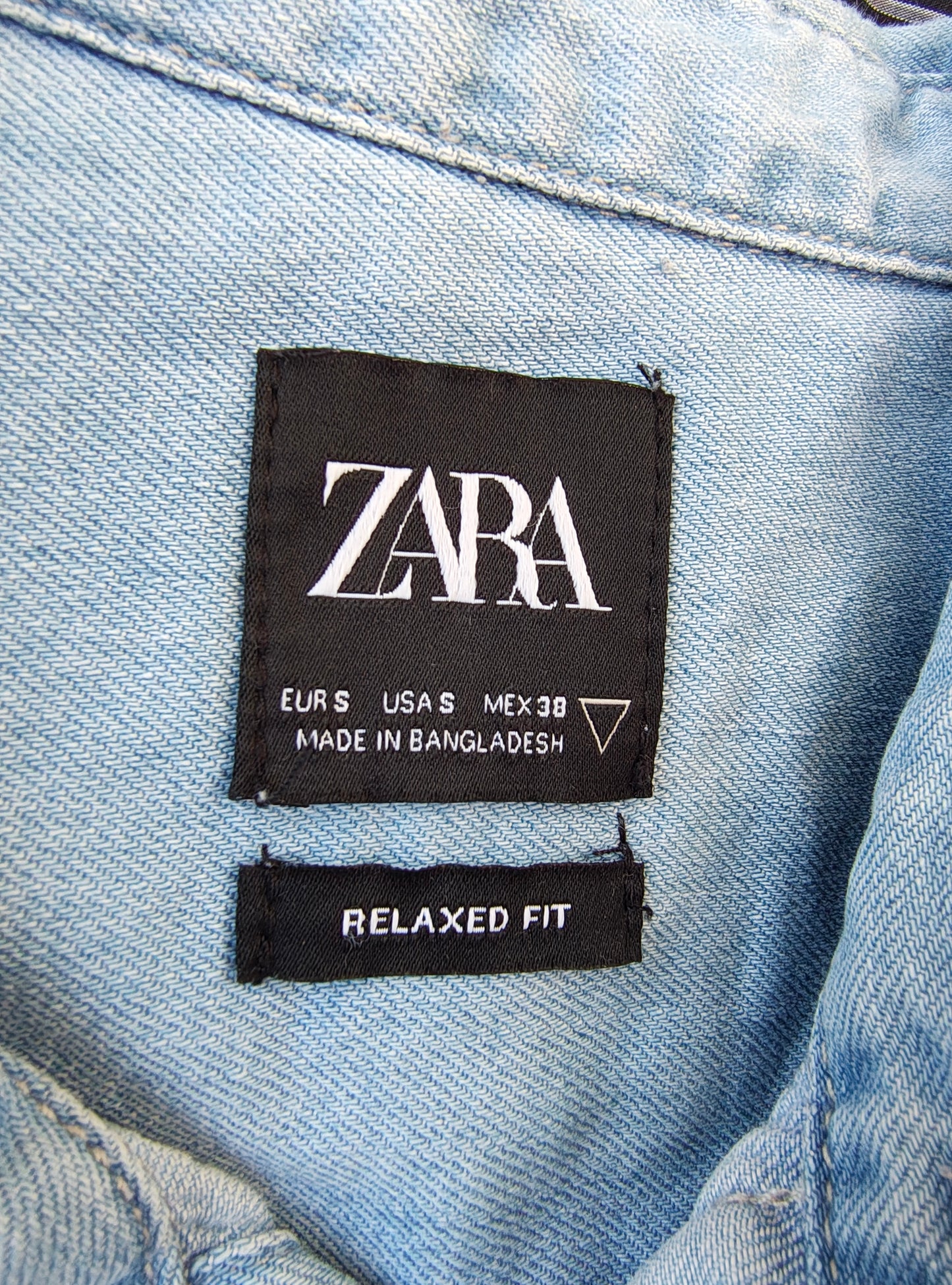 USADO – Camisa vaquera de manga larga ZARA Relaxed Fit (Talla S)