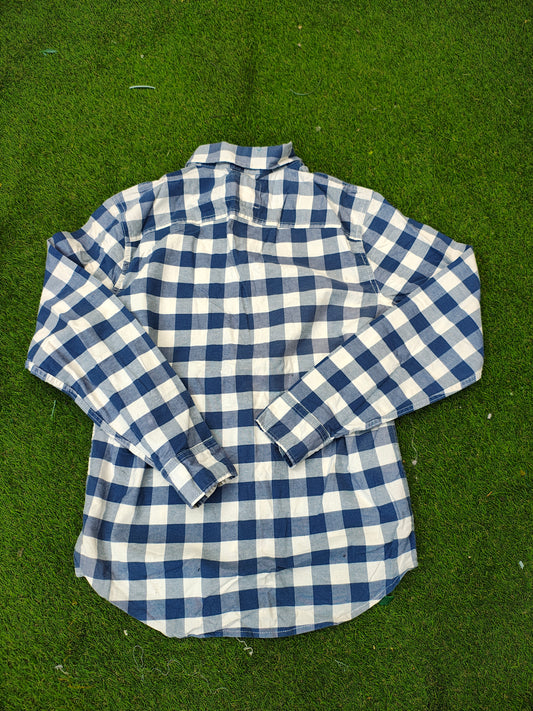 USADO – Camisa de cuadros azul y blanco hollister Stretch (Talla XS)