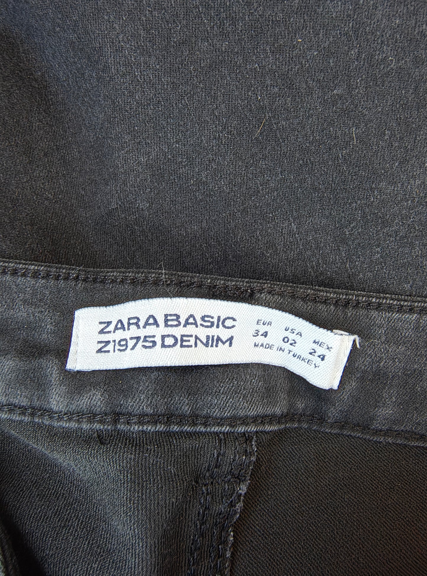 USADO – Vaquero negro skinny con cremalleras ZARA Basic Z1975 Denim (Talla EUR 34)