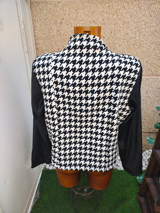 USADO – Chaqueta estampado pata de gallo VALENTINA (Talla EUR 48 / 4XL)