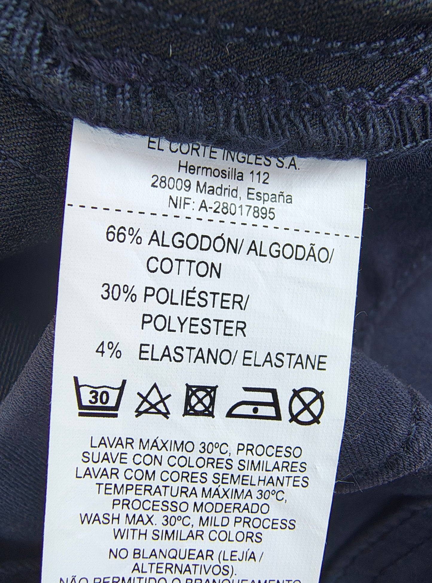 NUEVO – Pantalón pitillo azul marino DNM Collection EASY WEAR (Talla EUR 34)