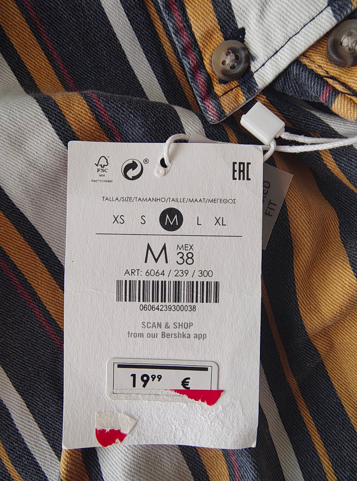 NUEVO – Camisa de rayas multicolor Bershka Relaxed Fit (Talla M)