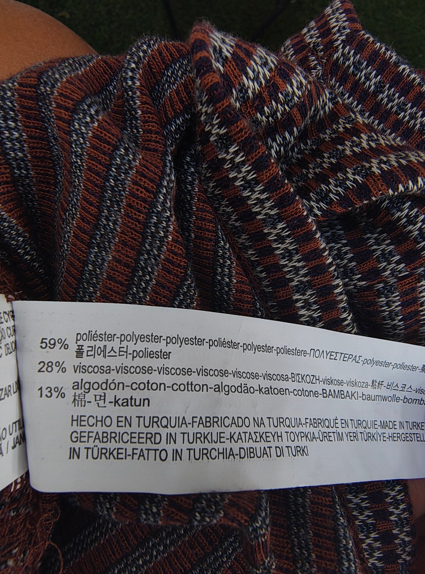 NUEVO – Mono de punto a rayas marrón, negro y blanco Pull&Bear (Talla M)