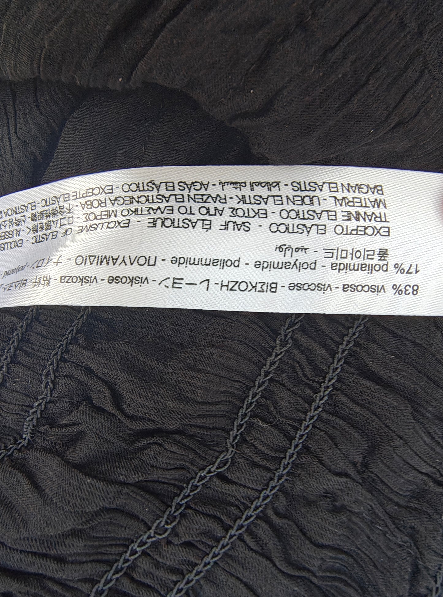 USADO – Blusa negra fruncida con volantes ZARA (Talla S)