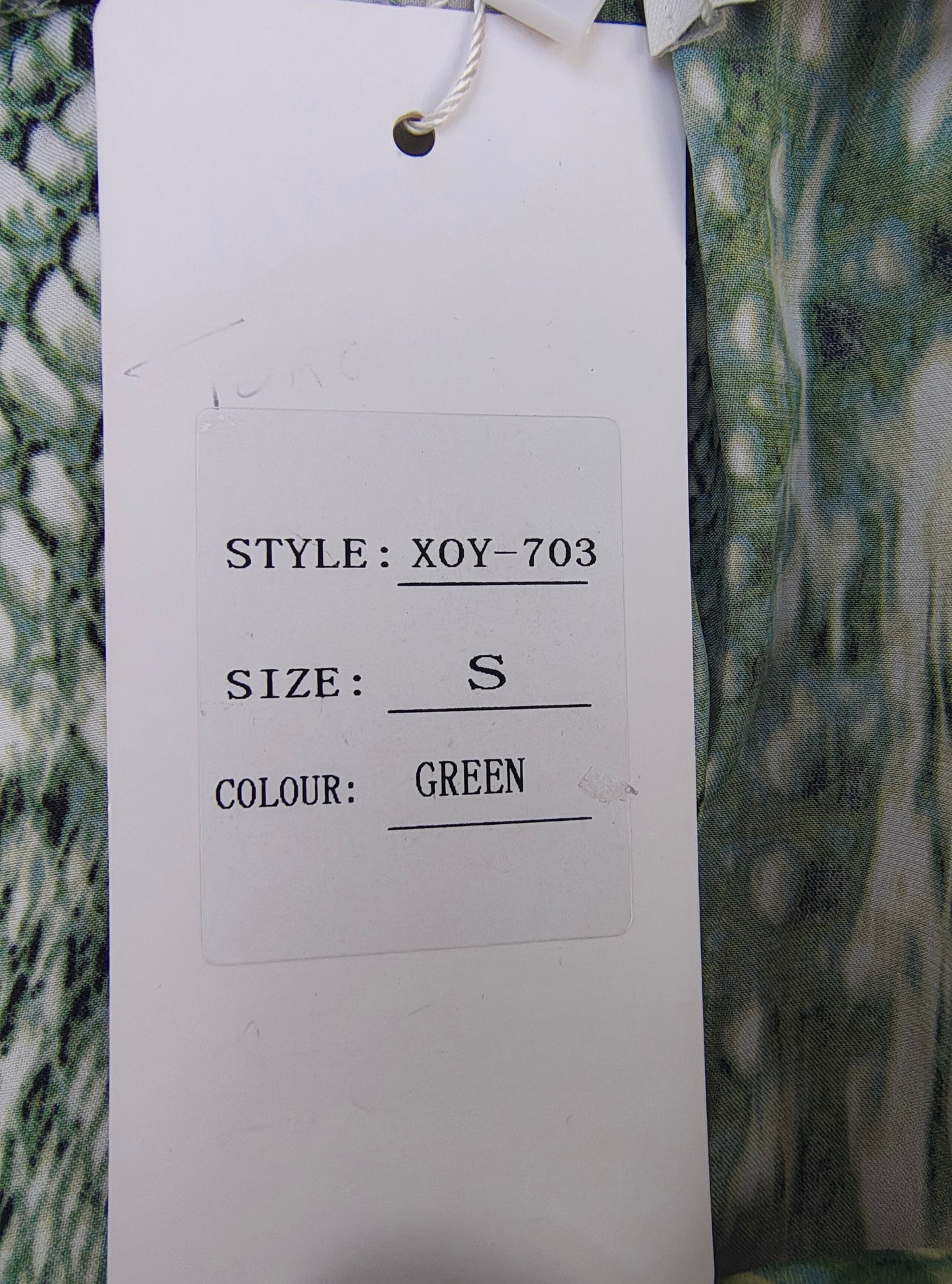 NUEVO – Blusa verde estampado serpiente JAUNE ROUGE Paris (Talla S)