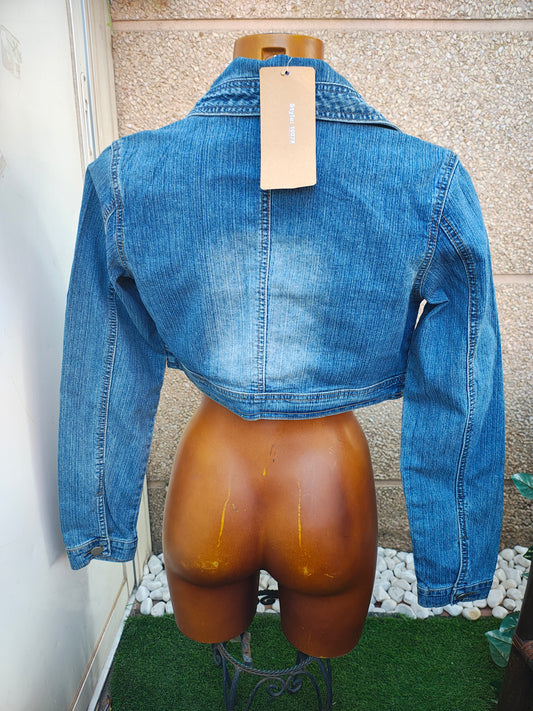 USADO – Cazadora vaquera cropped azul SUSHAN JEANS (Talla S)