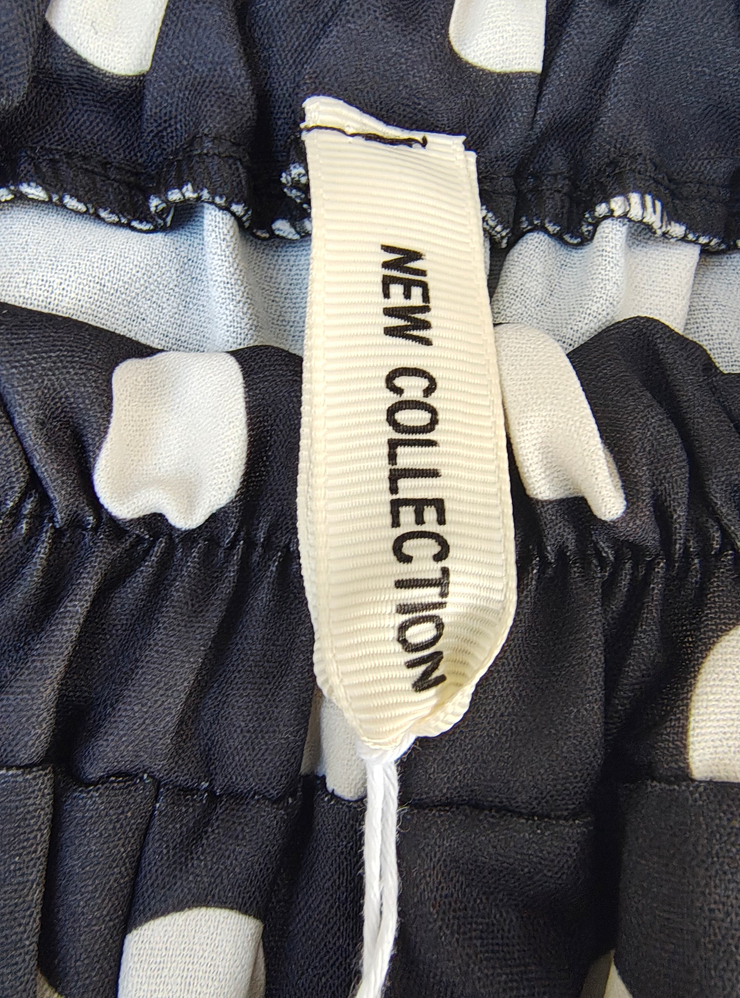 NUEVO – Pantalón palazzo negro de lunares blancos con encaje R.s. mo Fashion Style (Talla 10)