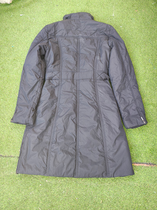 USADO – Chaqueta largo acolchado negro con cinturón ZOLDER (Talla L.)