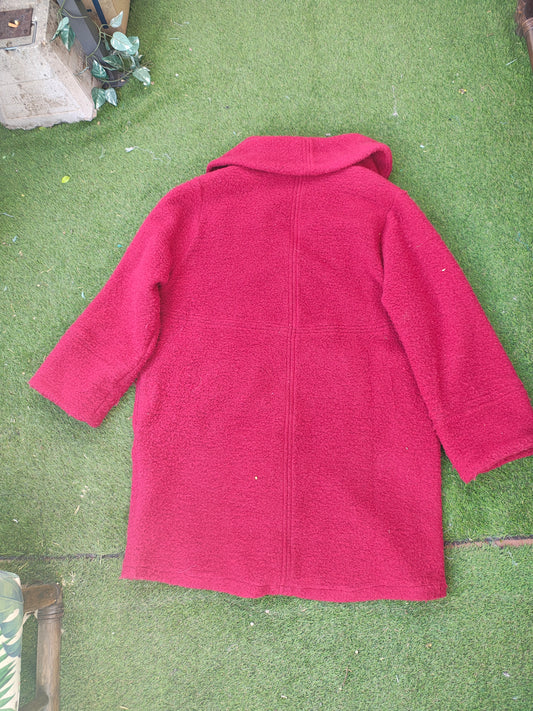 USADO – Abrigo rojo de lana con cuello envolvente BIP BIP (Talla XXL)