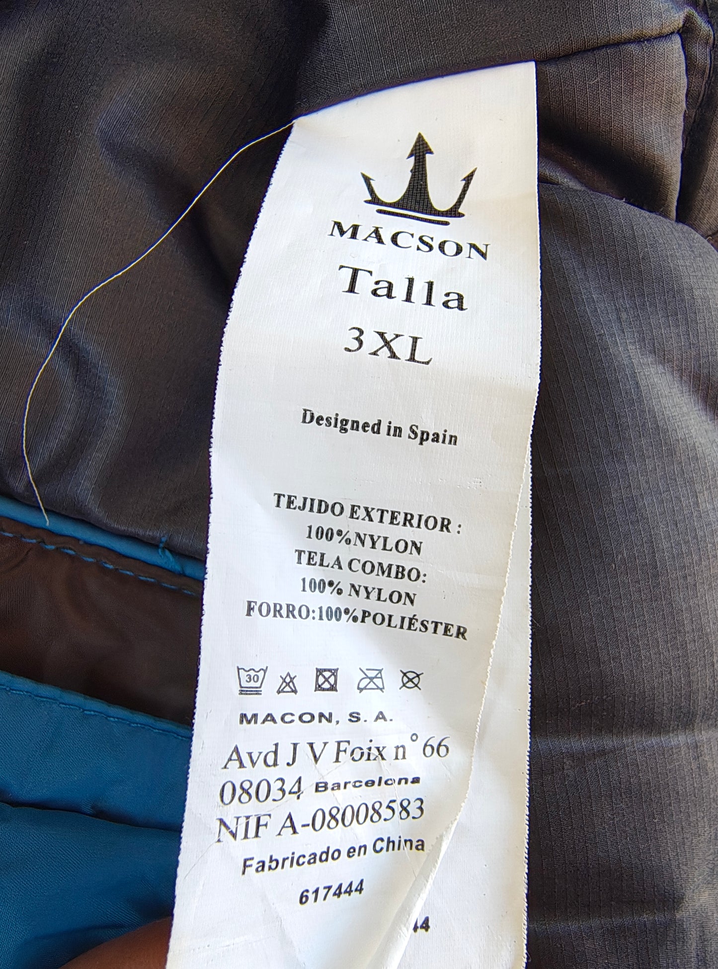 USADO – Chaqueta acolchada marrón estilo outdoor Macson (Talla 3XL)