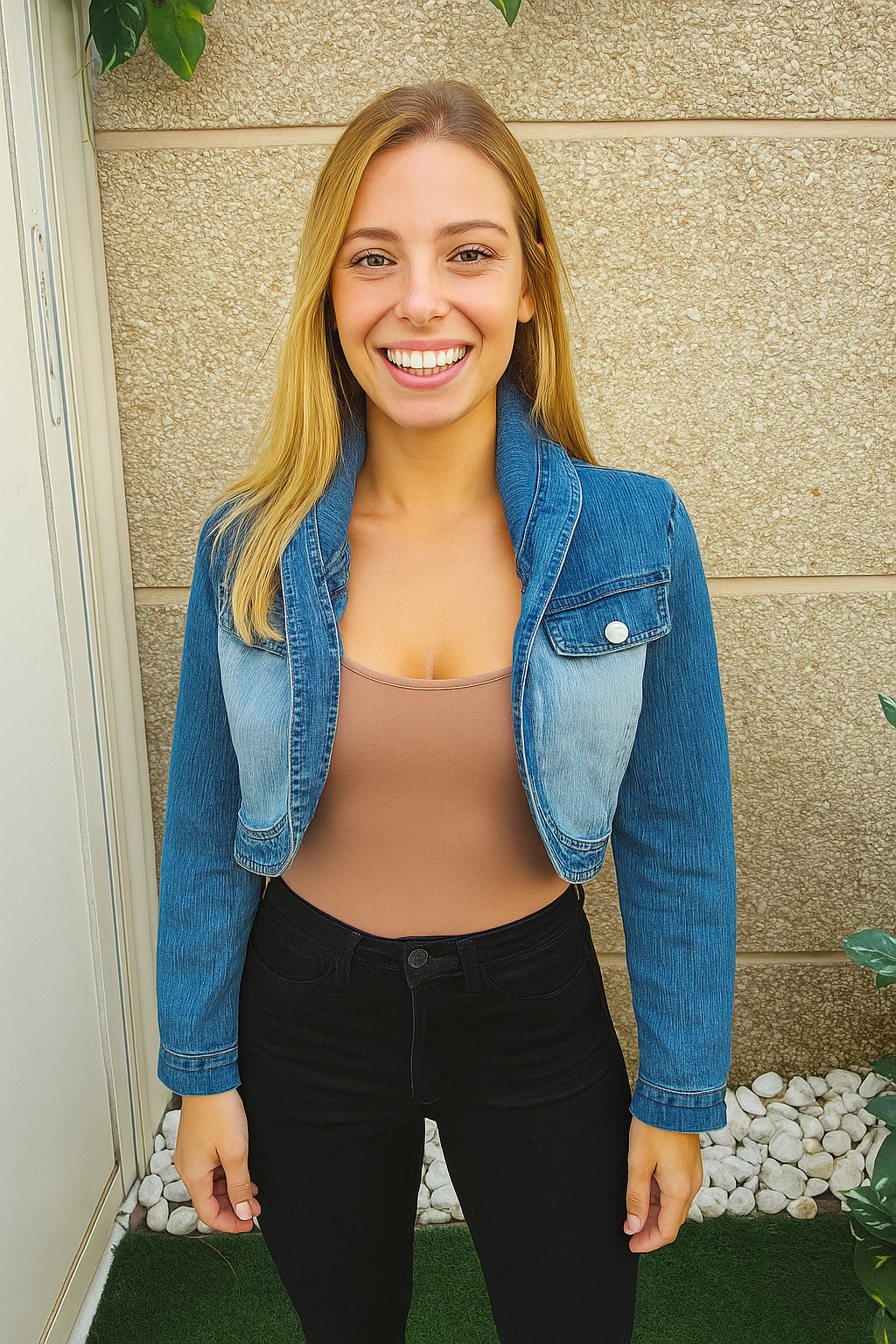 USADO – Cazadora vaquera cropped azul SUSHAN JEANS (Talla S)