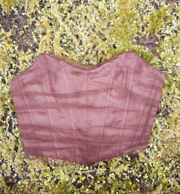 USADO - Corset marrón chocolate con varillas Zara (Talla XS)