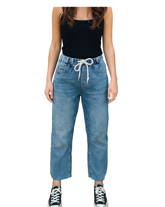 USADO – Pantalón vaquero jogger azul claro Bershka (Talla XS)