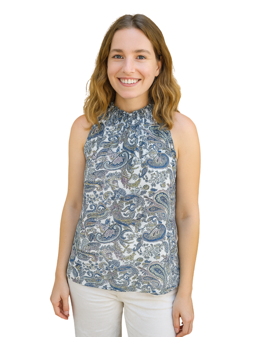 USADO – Top sin mangas de estampado paisley multicolor MNG (Talla S)