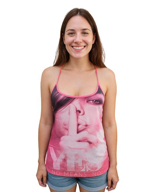 USADO – Top rosa con rostro y espalda abierta BERSHKA Dressy Collection (Talla S )