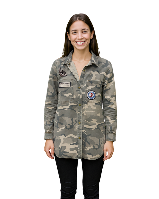 USADO – Sobrecamisa camuflaje con parches Zara Trafaluc Outerwear Division (Talla XS)
