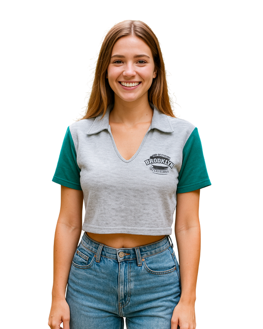 NUEVO  – Top crop bicolor “Brooklyn” FOREVER 21 (Talla XS)