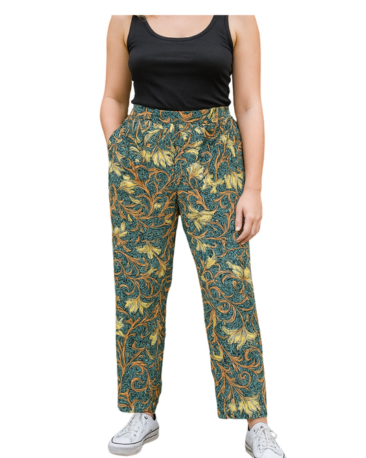 D'OCCASION – Pantalon ZARA BASIC à imprimé floral multicolore (taille M EUR)