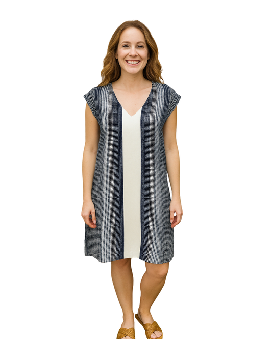NUEVO – Vestido sin mangas estampado geométrico MANGO Basics (Talla M)