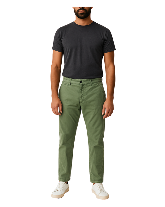 USADO – Pantalones chinos verde oliva Easy Wear by El Corte Inglés (Talla EUR 42)