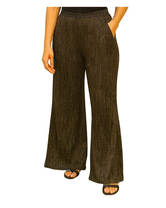 NOUVEAU – Pantalon de soirée plissé métallisé ZARA WOMAN (Taille S)
