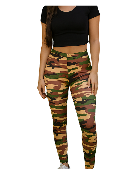 NOUVEAU – Leggings camouflage style militaire « STYLE » sans poches (taille unique estimée)