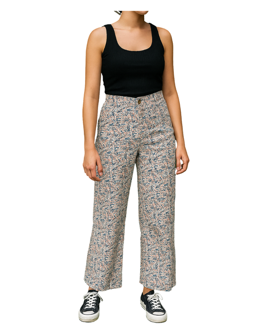 D'OCCASION – Pantalon droit à imprimé floral VALENTINA (Tall XS)