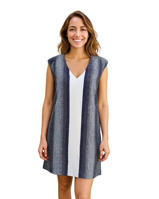 NUEVO  – Vestido sin mangas estampado geométrico MANGO Basics (Talla XS)