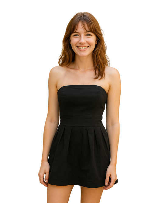 USADO-Vestido negro palabra de honor (Talla T1/S)