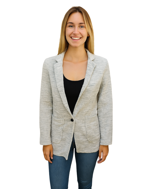 USADO – Blazer gris jaspeado de STRADIVARIUS (Talla S)