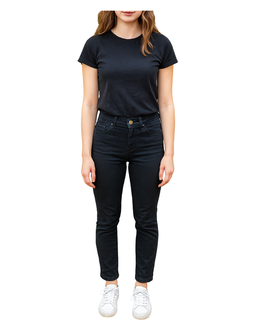 USADO – Pantalones pitillo negros de STRADIVARIUS con detalle de lazo (Talla EUR 36)