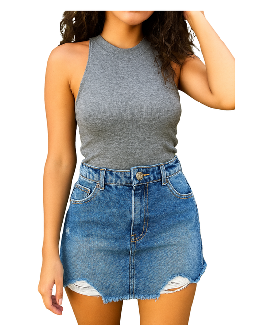 USADO – Minifalda vaquera azul Stradivarius Denim Skirt (Talla EUR 40 / USA 08 / MEX 30)