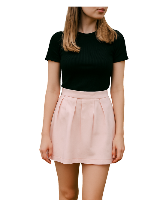D'OCCASION – Jupe patineuse rose pâle Stradivarius (Taille 32 EUR)