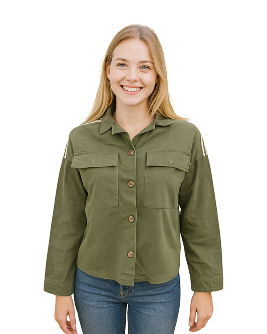 Veste militaire en coton vert KIABI d'occasion (taille XS)