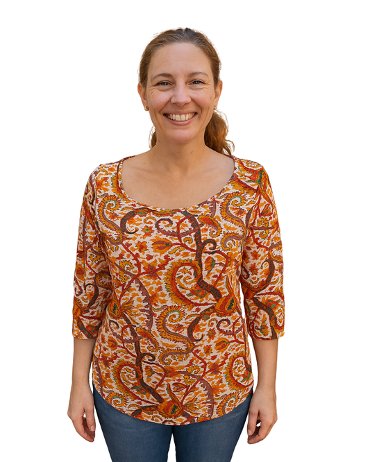 D'OCCASION – Chemisier imprimé multicolore ZARA BASIC (Taille XS)