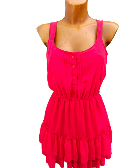 NUEVO - Vestido rojo con volantes Bershka Garments (Talla XS)