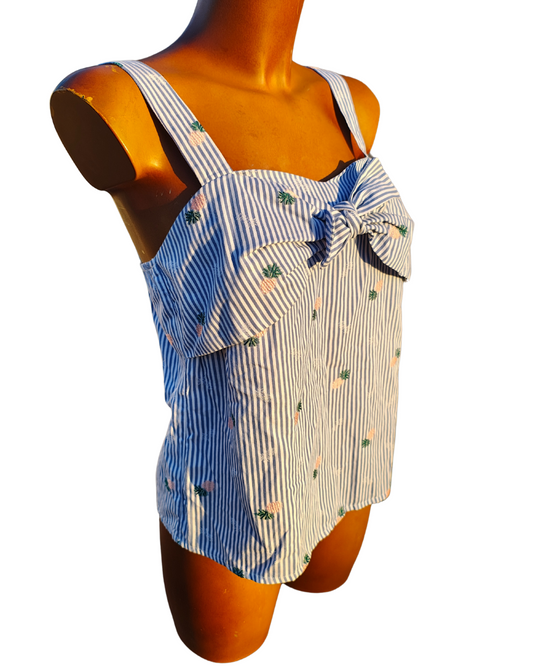 Top de tirantes con lazo y estampado de piñas Kiabi