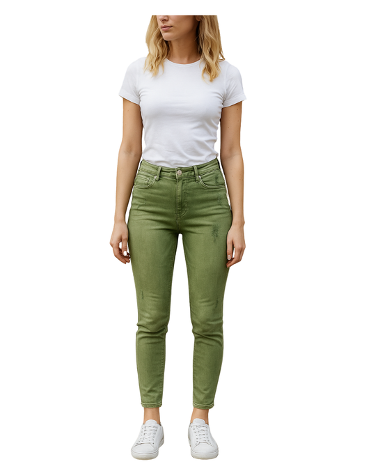 USADO – Pantalón verde super high waist de Stradivarius (Talla EUR 36)