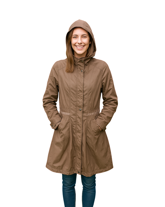 USADO – Parka marrón con capucha PROMOD (Talla no indicada, estimada M/L)