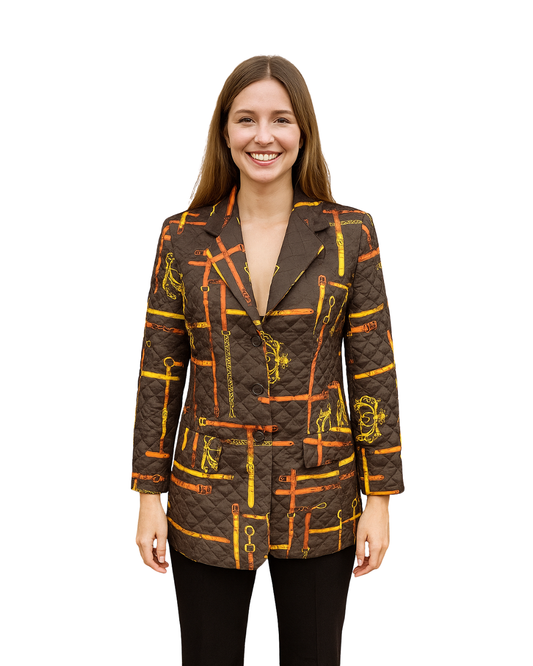 USADO – Americana acolchada estampada 100% seda MONDI CITY (Talla S)