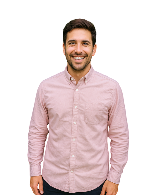 USADO – Camisa rosa lisa LEFTIESMAN Slim Fit (Talla EUR S)
